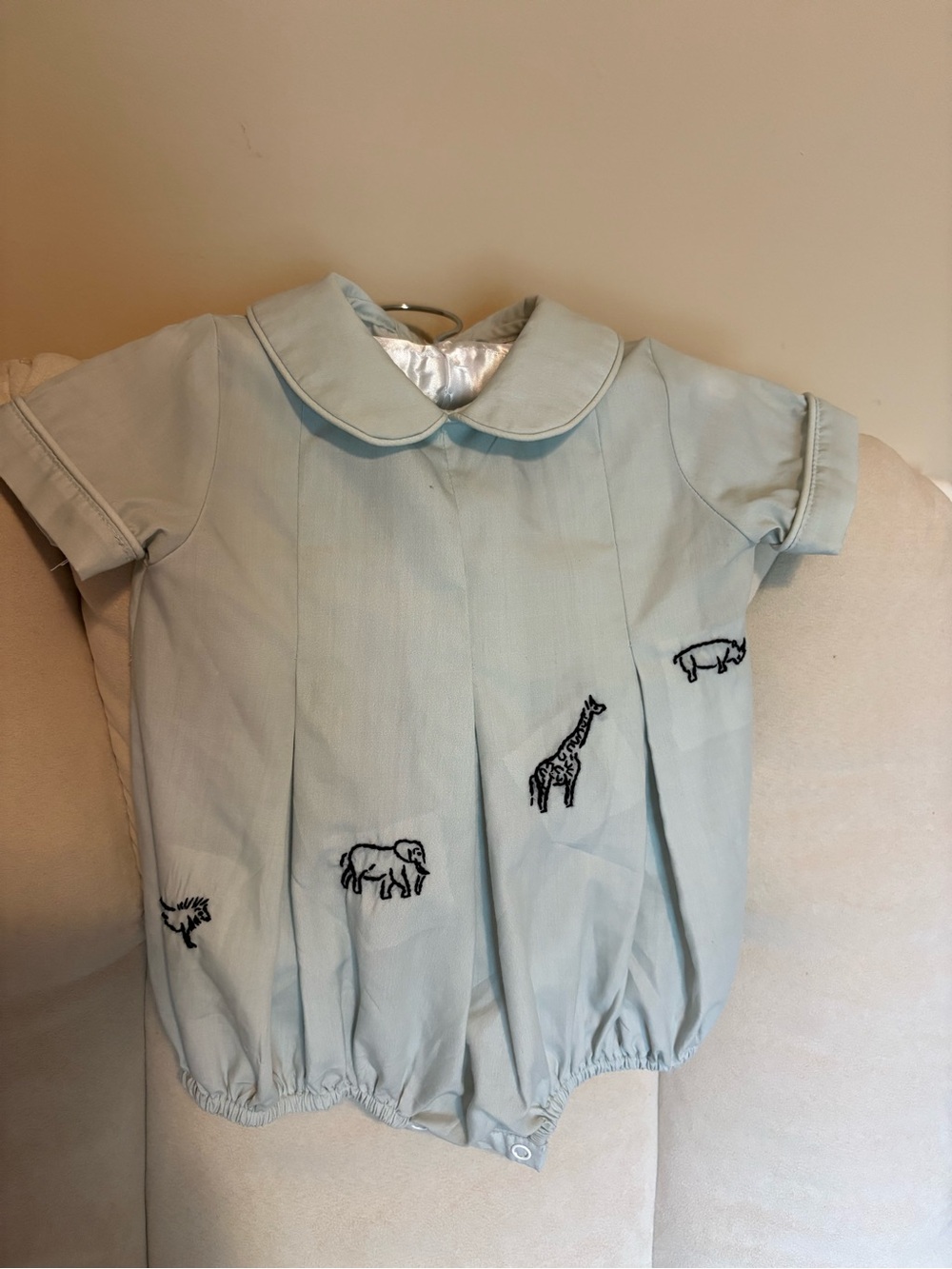 Safari embroidered baby bubble